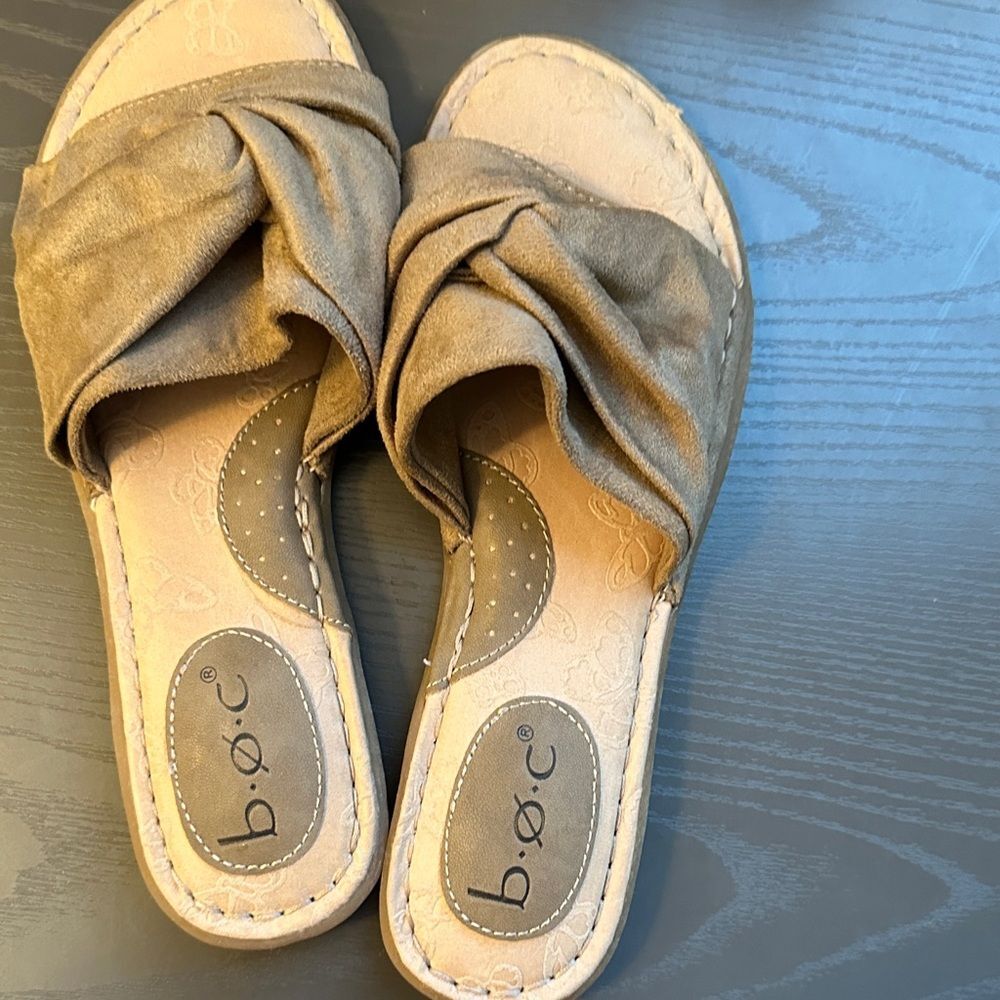 b.o.c. Brown Twisted Slide Sandals, comfort sandals
